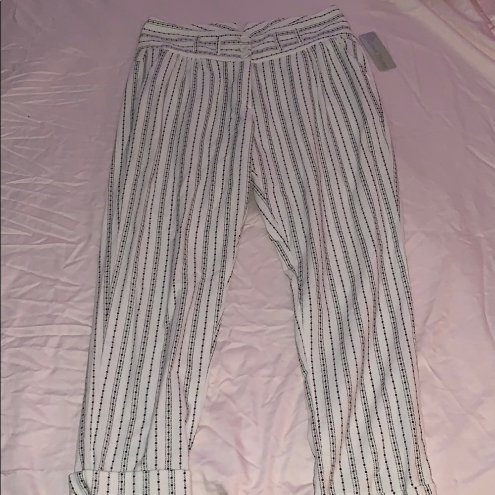 Lizard Thicket White and Black Knit Trousers